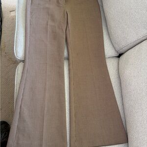 Loft Sutton Flare Pants, a classic brown and tan/cream micro houndstooth Size 10